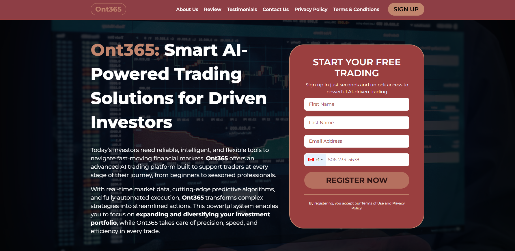 Ont365 interface screenshot